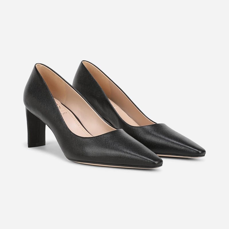 N1927 27 EDIT 27 EDIT Estee Pump Shoes (Black Embossed Leather) Size 8.0 M Slip-On