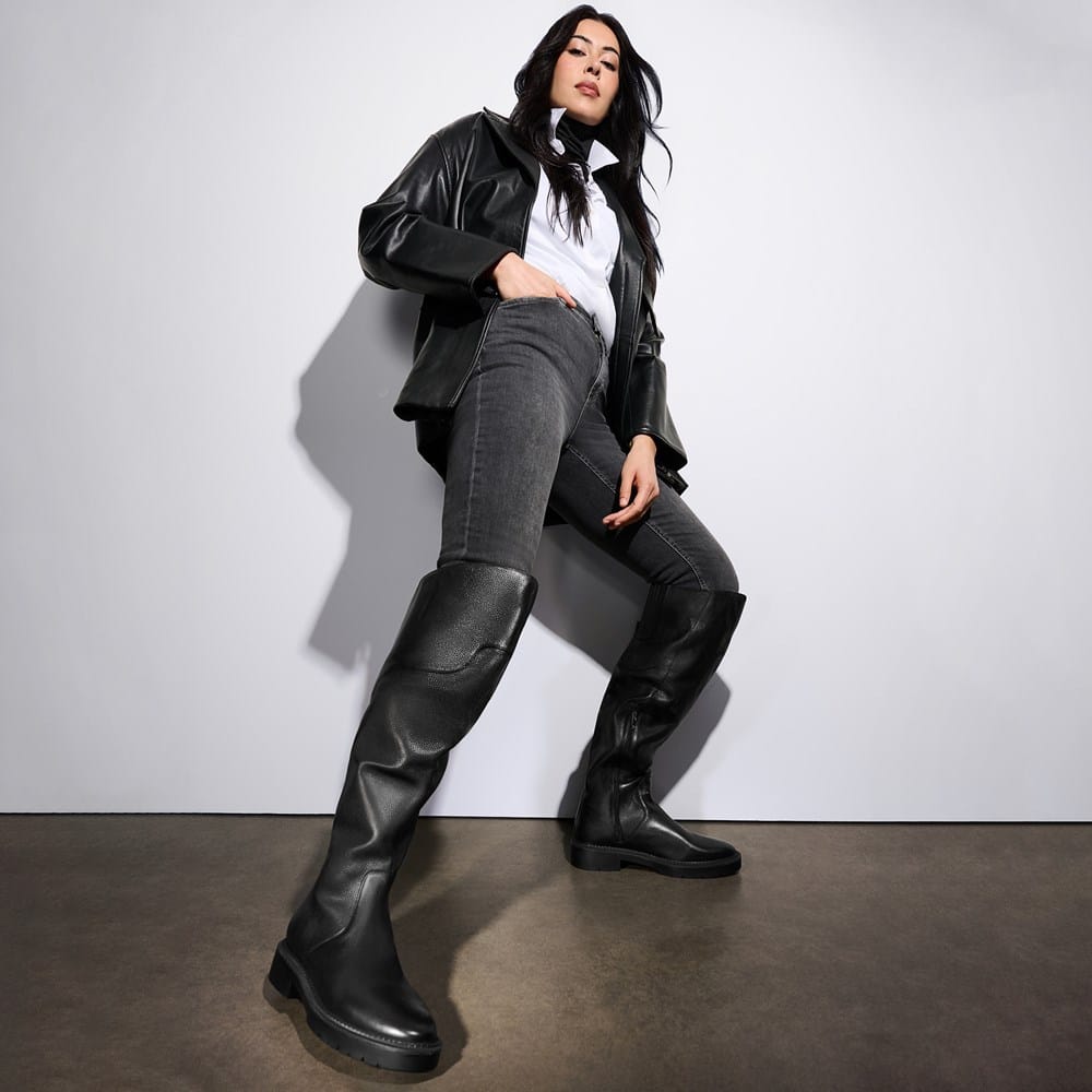 Naturalizer Women's Leather Riding Boots - Knee-High With Ankle Strap, Side Zip, 2-Inch Heel, N5 Contour Comfort - View #2