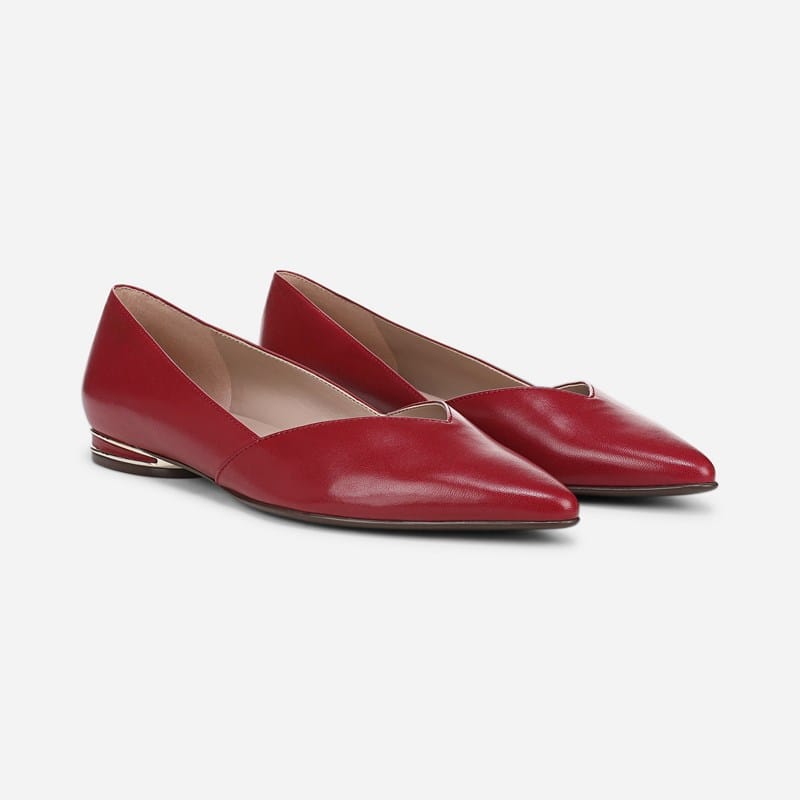 NAT Naturalizer Havana Flat Shoes (Hearts Flame Red Leather) Size 10.0 W