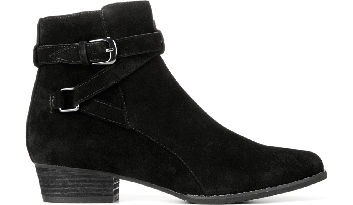 Aqua College Womens Vega Black Leather Block Heel Ankle Boots Shoes NWT ...