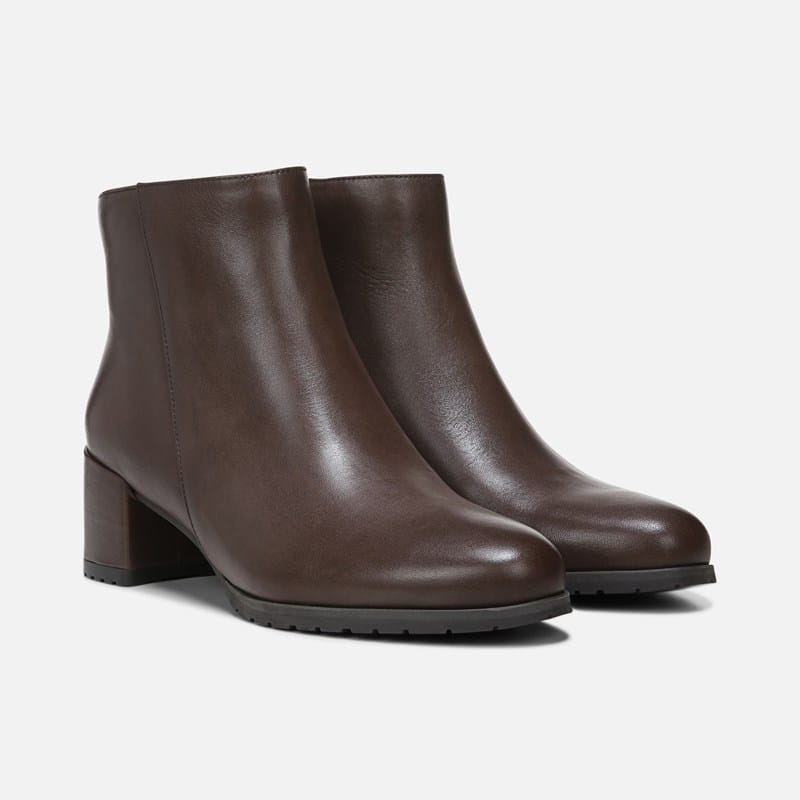 NAT Naturalizer Bay Weatherproof Bootie Boots (Chocolate Bar Leather) Size 10.0 M Waterproof, Round Toe