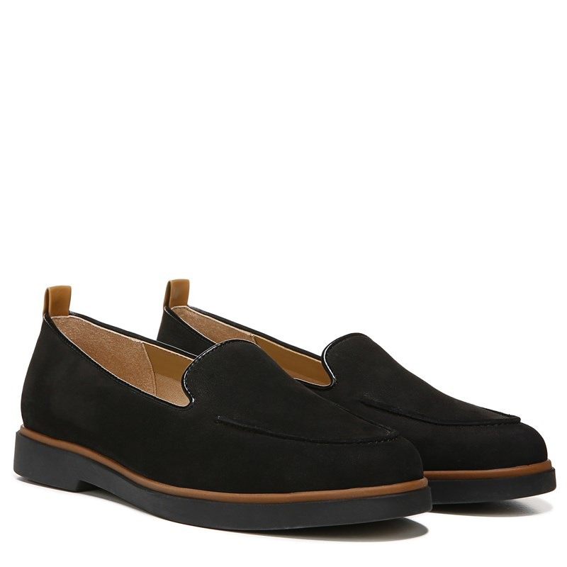 NAT Naturalizer Korinne Loafer Flat Shoes (Black Nubuck/Suede) Size 9.0 M Sporty Style, Slip-On, Round Toe photo